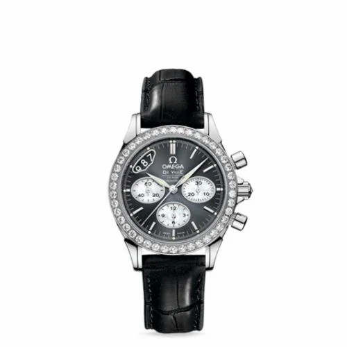 Omega De Ville Co-Axial 35 Chronograph Stainless Steel Diamond / Grey / Strap 422.18.35.50.06.001 (42218355006001)